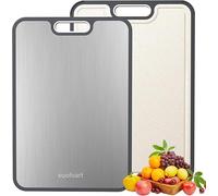 Titanium Cutting Boards for Kitchen, Cutting Board Double Sided Food Grade, Pure Titanium and Wheat Straw PP, Dishwasher Safe Easy to Clean Large Size 16”×11”