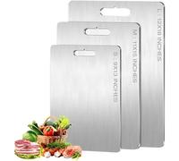 Titanium Cutting Boards for Kitchen,Stainless Steel Cutting Board，Cutting Edge Hygiene & Durability Metal Cutting Board, Double Sided Food-Grade Chopping Board for Meat Fruit & Vegetable (9 * 13 in)