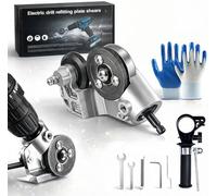 Titanium Drill Nibbler Sheet Metal Cutting Tool, Sheet Metal Cutter Drill Attachment, Universal Electric Metal Nibbler Drill Transforms Sheet Cutter with Adapter, No Sparks, No Jagged Edges (1 Set)