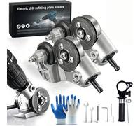 Titanium Drill Nibbler Sheet Metal Cutting Tool, Sheet Metal Cutter Drill Attachment, Universal Electric Metal Nibbler Drill Transforms Sheet Cutter with Adapter, No Sparks, No Jagged Edges (3 Set)