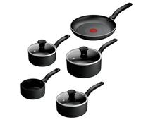Titanium Essential 5pc Set: Saucepan 16/18/20 cm + Lids, Milkpan 14cm & Frying pan 24 cm, Non-Stick Coating, Metal Safe, Compatible with All Hobs Except Induction, B941S544