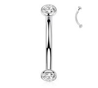 Titanium Eyebrow Ring 16G Curved Barbell Lip Ring Daith Rook Helix Earring | CZ Eyebrow Piercing Jewellery,Internal Threaded Eyebrow Barbell,Daith Rook Helix Jewellery,Small Belly Ring,Nipple Jewellery