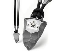 Titanium Faustkeil Zimmermann Guild Amulet Made of Pure Titanium Men's Jewellery Pendant Leather Strap, Leather,