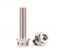 Titanium Flange Bolt M6 M8 Colorful With Drilled Holes Hex Socket Head Screws For DIY Motorcycle Length 10mm To 60mm(Titanium,M8x50mm-PT)