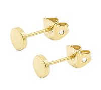 Titanium Flat Dot and Ball Stud s for Women Men Girls Rose Gold/Gold/Silver/Black Round Disc s 3mm-6mm Options for Ear, 5 mm, Titanium