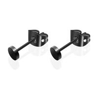 Titanium Flat Dot Stud Earrings Hypoallergenic for Women Men Girls 4mm Rose Gold/Gold/Silver/Black Round Disc Earrings for Sensitive Ears studs