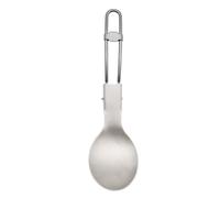 Titanium Folding Spoon Spork Fork Set Lightweight Camping Cutlery Portable Tableware Outdoor Travel Utensils Reusable for Backpacking Hiking Picnic Lunchbox Camping Flatware Ti1022T