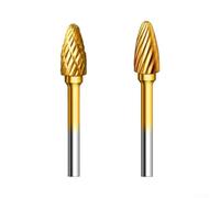 Titanium for carbide Rotary Burr Set 10pcs Double for Metal Wood - 3mm Shank Die Grinder Bits UK(B)