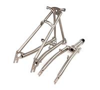 Titanium Fork and Rear Triangle for Brompton Bicycle 16 Inches Ultra Light Folding Bike Frame Grade9 Ti (TITANIUM COLOR)