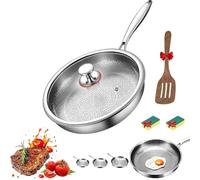 Titanium Frying Pan, 2026 Upgrade Titanium Hammered Pan Pro with Lid, Titaniums 26/28/30cm Frying Pan for Cooking for All Stovetops, Extreme Heat-Resistant & Lasts a Lifetime (with lid, 28cm)