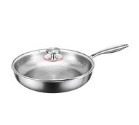 Titanium Frying Pan - Hammered Frying, Pan Lid Without Scratch | Vesto Pancake Field, Grey Heat Proof Plate, Roaster Burning, Pan Grills Induction Kitchen Tool