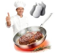 Titanium Frying Pan, Titanium Hammered Pan Pro with Lid, Thickened, Ultra-Durable, PFAS PFOA Free, Scratch-Resistant and Non Stick, Fast Even Heating for Healthy Cooking (Without lid A, 26 cm)
