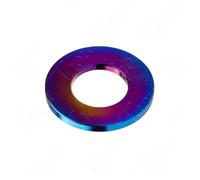 Titanium gasket M3 M4 M5 M6 M7 M8 M10 M12 M14 bicycle motorcycle flat gasket 1 piece(Burn blue,M5)