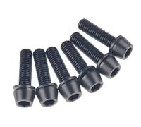 Titanium Grade 5 6Pcs M5x16mm Allen Hex Ti Bolts with Washer Screw - Black
