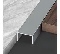 Titanium Gray Aluminum Tile Edge Trim - U-Profile 100cm (3 Pack) Rustproof & Adjustable End Cap for Stairs Floors Walls - 20mm Durable Protection