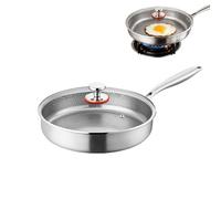 Titanium Hammered Frying Pan with Lid, Upgraded Coating-Free Non-Stick, Scratch-Resistant & Durable Pro Cookware (28cm)