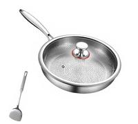 Titanium Hammered Pan Pro with Lid, Stainless Steel Hammered Pan Pro, Scratch-Resistant Nonstick Even Heating, Compatible with All Stovetops