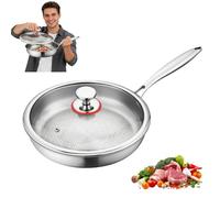 Titanium Hammered Pan Pro with Lid, Titanium Frying Pan Scratch-Resistant, Rapid Heat Conduction, Compatible with All Hobs (22 CM)