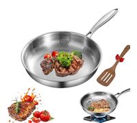 Titanium Hammered Pan Pro with Lid,Titanium Large Frying pan with lid for Cooking,Ultra-Durable | Scratch-Resistant | Non Stick Nutri Frying pan for Induction hob,Stovetops (Without lid, M-28cm)
