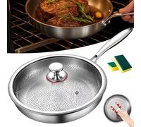 Titanium Hammered Pan Pro with Lid, Titanium Nutri Pan Pro 2.0, 2025 Ultra-Durable Scratch-Resistant Non Stick Frying Pans, Suitable for Induction Cooker, All Stoves and Oven, Dishwasher Safe (26cm)