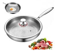 Titanium Hammered Pan Pro with Lid, Titanium Pans for Cooking Non Stick, Frying Pan Cookware (9in)