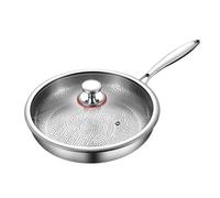 Titanium Hammered Pan Pro with Lid, Ultra-Durable Scratch-Resistant Non Stick Titaniumed Nutri Pan, Resistant Non Stick Titanium Nutri Pans for Cooking, Titaniumed Pans for Cooking (28cm)
