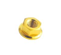 Titanium Hexagon Flange Nuts With Bicycle Motorcycle Modified Nut Rear Axle Fixed Locking Nut Riding Fastener M5M6M8M10M12M14M16(Gold,M5 Pitch 0.8mm)