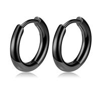 Titanium Huggie Hoop Earrings Hypoallergenic Nickel Free Hinged Sleeper Earrings for Sensitive Skin Cartilage Helix Lobes, S, Titanium, No Gemstone