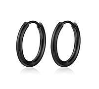 Titanium Huggie Hoop Earrings Hypoallergenic Nickel Free Hinged Sleeper Earrings for Sensitive Skin Cartilage Helix Lobes, S, Titanium, No Gemstone