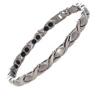 Titanium Hugs & Kisses Magnetic Bracelet in a Silver Finish - Extra Strong Magnets