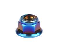 Titanium Lock Nuts M6, M8, M10, M12 for Bicycle and Motorcycle - Flange Design Flange Hex Nut(Burnt blue,M6)