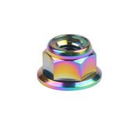Titanium Lock Nuts M6, M8, M10, M12 for Bicycle and Motorcycle - Flange Design Flange Hex Nut(Rainbow,M10)