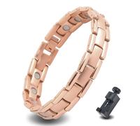 はち Titanium Magnetic Bracelets for Women Lymph Detox Full Energy Power Magnets Bracelet for Couples 3500 Guass Jewelry(Rose Gold)