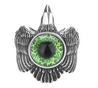 Titanium Men's Gemstone Rings Evil Eye Eagle Design Trendy Jewelry Gift