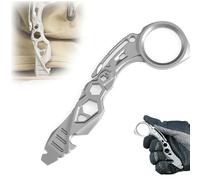 Titanium Multi-Purpose EDC Tools, Titanium Pry Bar, with Bottle Opener, Nail Puller, Hex Wrench, Pocket Screwdriver, Glass Breaker, Pry Tool for Everyday Carry (A)