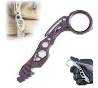 Titanium Multi-Purpose EDC Tools, Titanium Pry Bar, with Bottle Opener, Nail Puller, Hex Wrench, Pocket Screwdriver, Glass Breaker, Pry Tool for Everyday Carry (C)
