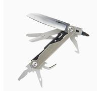 Titanium Multitool Compatible with Leatherman Flat Bits, 14-in-1 EDC Multi Tool with Thumb Stud, 1/4" Flat Bit Driver, Emergency Glass Breaker & Removable Pocket Clip Lightweight 440A Steel Blade