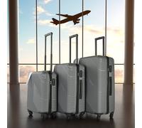 Neo Luggage Suitcase Set 3 Piece Hard Shell ABS Expandable Handle Inbuilt Lock