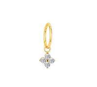 Titanium Nose Rings Hoops, 1pcs 18GHoop Tragus Helix Piercing Jewellery Half Eternity Hoop with Cubic Zirconia Flower Pendant, Style 10-Gold