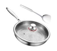Titanium Pan Saute Omelette Steak Fish Pancake Baking Stir-Fry | Titanium Non Stick Frying Pans Set, Lid, Spatula Baking Stir-Fry Cooking Omelet Pots Cookware Sets Utensils Gadgets for 30cm
