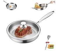 Titanium Pan with Lid,Titanium Hammered Pan,Multifunctional No-Coating Nonstick Skillet,Fast Heating,Dishwasher-Safe,for All Cooktops (11.02in/28cm)