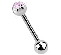 Titanium Piercing Barbell 1.2 mm with Stone Ball and Ball Clasp, Kugel: 3 mm / Stab: 10 mm, Titanium, No Gemstone