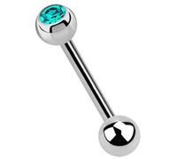 Titanium Piercing Barbell 1.2 mm with Stone Ball and Ball Clasp, Kugel: 3 mm / Stab: 10 mm, Titanium, No Gemstone