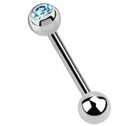 Titanium Piercing Barbell 1.2 mm with Stone Ball and Ball Clasp, Kugel: 3 mm / Stab: 10 mm, Titanium, No Gemstone