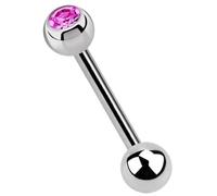 Titanium Piercing Barbell 1.2 mm with Stone Ball and Ball Clasp, Kugel: 4 mm / Stab: 10 mm, Titanium, No Gemstone