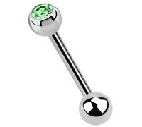 Titanium Piercing Barbell 1.2 mm with Stone Ball and Ball Clasp, Kugel: 4 mm / Stab: 10 mm, Titanium, No Gemstone