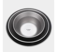 Titanium Plate Bowl Metal Dinnerware Set for Outdoor Camping, Lightweight Travel Picnic Hiking Grey Plates Dishes(500ml)