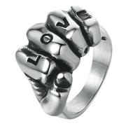 Titanium Punk Fist Ring Men's Bold Vintage Jewelry Gift