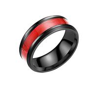 Titanium Ring Men Popular Exquisite Ring Simple Fashion Jewelry Popular Accessories Joint (Red, 6)
