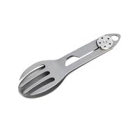 Titanium Rotating Spork - 2-in-1 Folding Spoon and Fork for Survival, Portable Camping Cutlery for Travel, Hiking, Backpacking, Picnic, Outdoor Activities